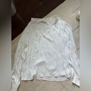 Caballero long sleeve white satin blouse.